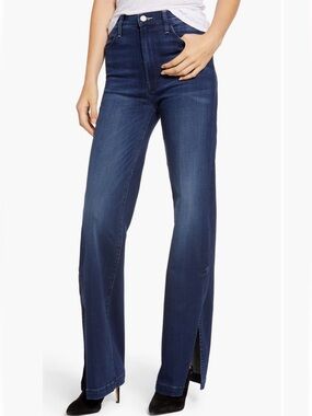 MOTHER The Hustler Sidewinder in Tongue and Chic High-Rise Wide-Leg Jeans